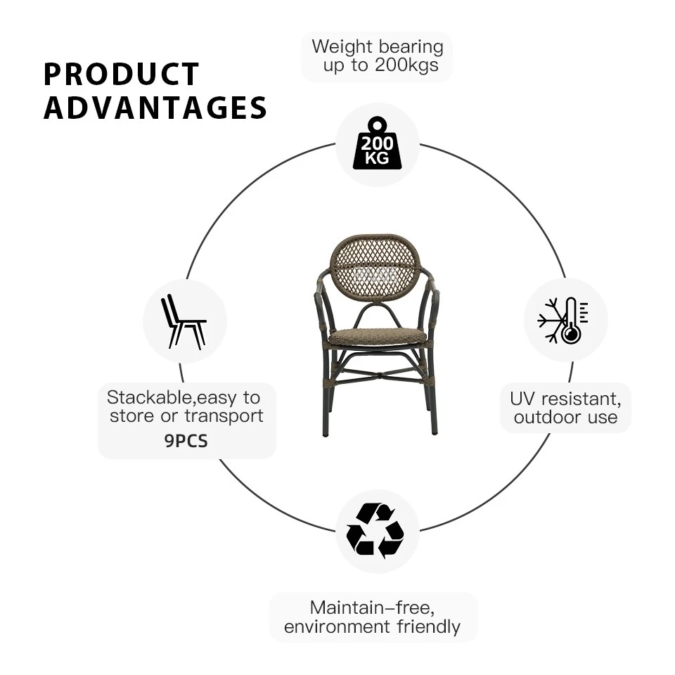Modern Wicker Outdoor Dining Chairs high quality
