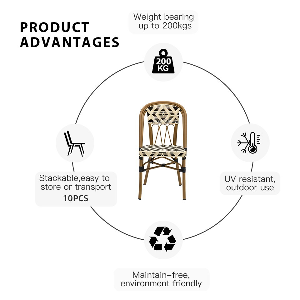 Outdoor Paris Bistro Restaurant Chairs high quality